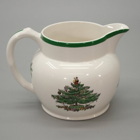 Spode 24 oz Pitcher Juice Water Milk Sauce Jug Christmas Tree England - S3324-T - Picture 3 of 10